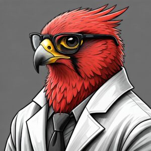 Red Falcon with glasses.